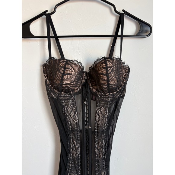 Victorias Secret Lace Mesh Garter Corset Bustier Romantic Sexy Grunge Fairycore - Picture 2 of 9